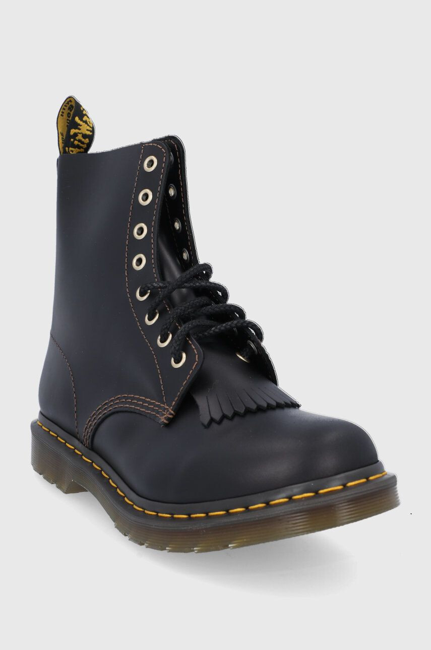 Dr. Martens Bocanci de piele femei culoarea negru cu toc plat - Pled.ro