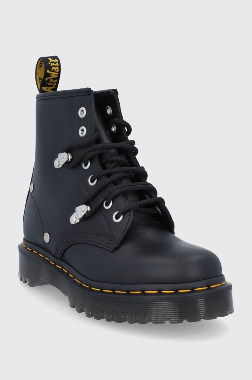 Dr. Martens Bocanci de piele femei culoarea negru cu toc plat 26959001-Black.Fine - Pled.ro