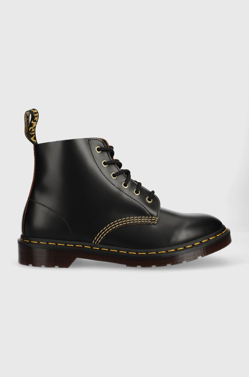 Dr. Martens cizme de piele 101 Arc femei culoarea negru cu toc plat - Pled.ro