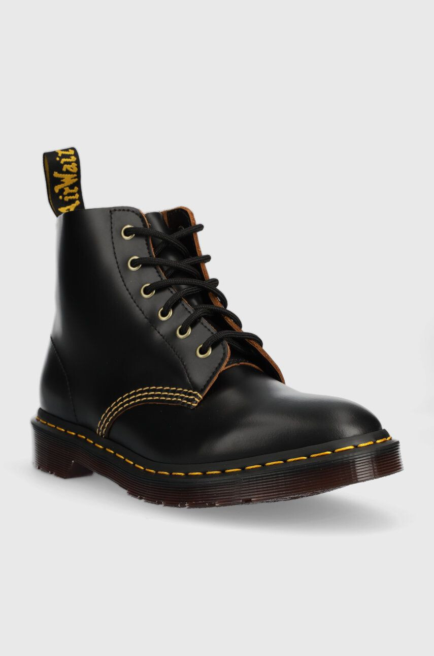 Dr. Martens cizme de piele 101 Arc femei culoarea negru cu toc plat - Pled.ro