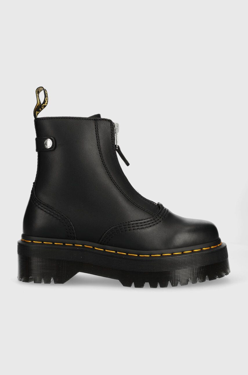 Dr. Martens cizme de piele Jetta femei culoarea negru cu platforma DM27656001-Black - Pled.ro