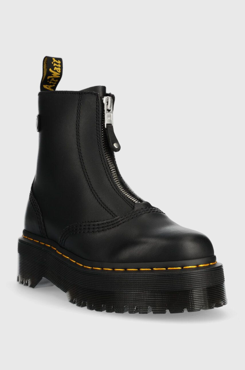 Dr. Martens cizme de piele Jetta femei culoarea negru cu platforma DM27656001-Black - Pled.ro