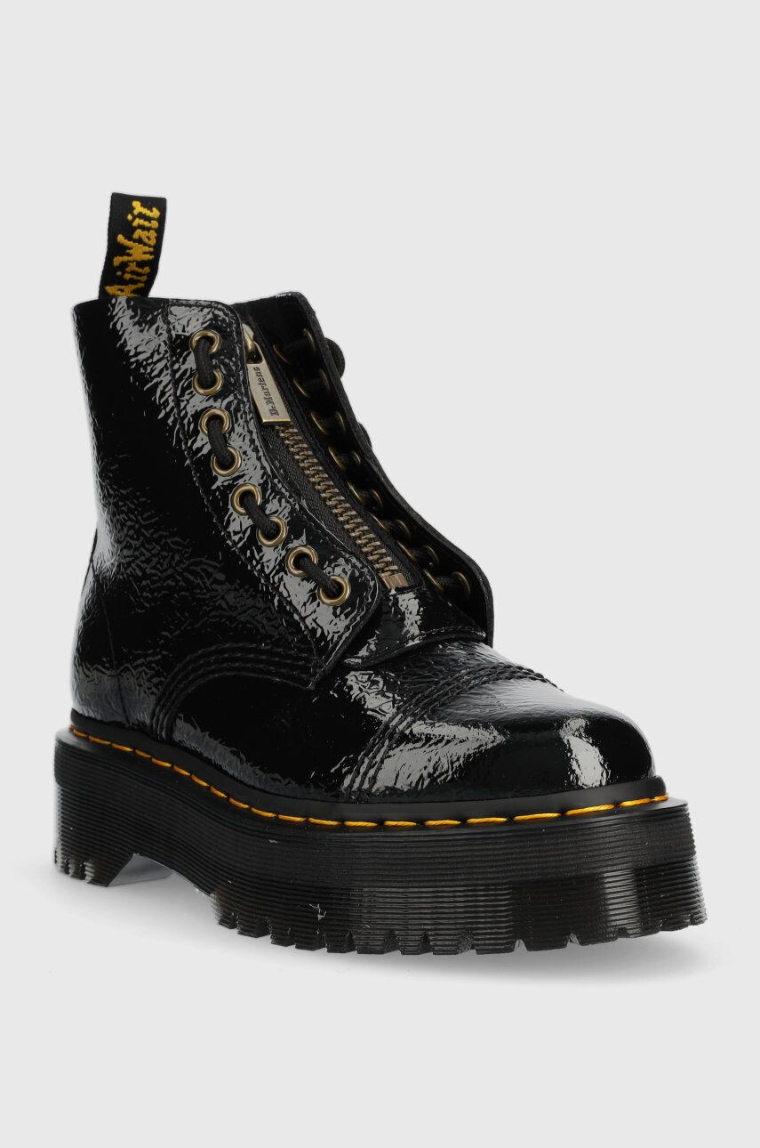 Dr. Martens cizme de piele Sinclair femei culoarea negru cu platforma - Pled.ro