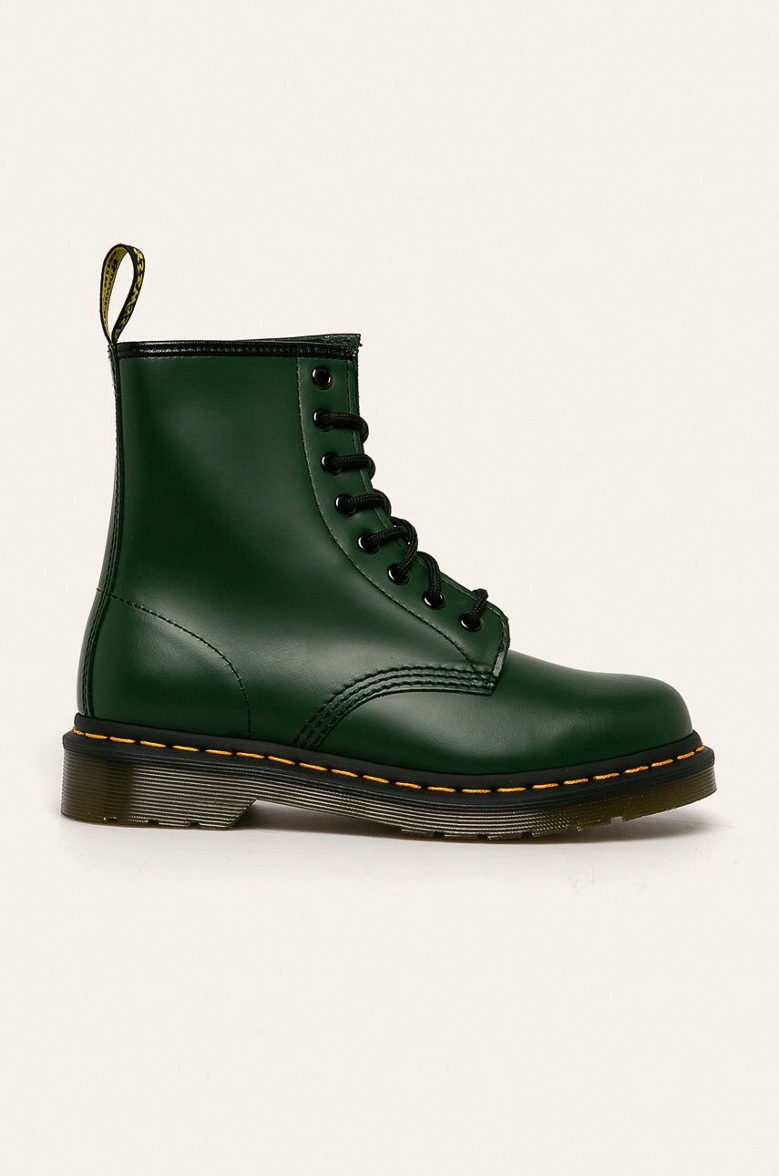 Dr. Martens bocanci de piele 1460 femei culoarea verde cu toc plat 11822207-Green - Pled.ro