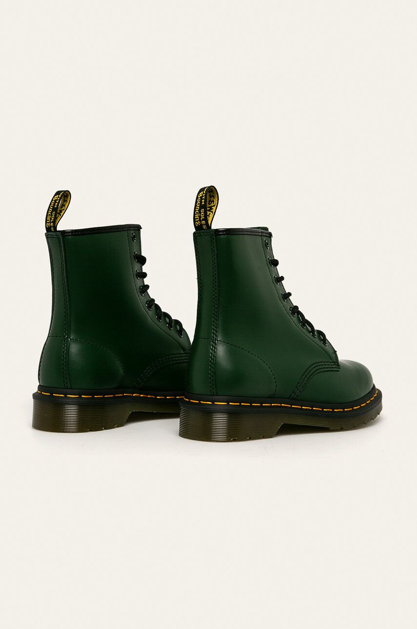 Dr. Martens bocanci de piele 1460 femei culoarea verde cu toc plat 11822207-Green - Pled.ro