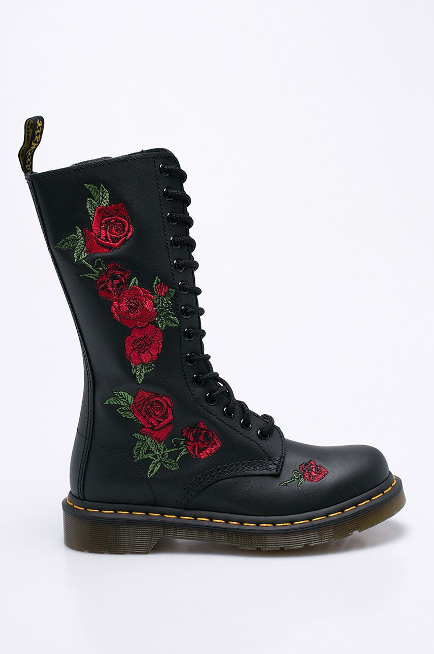 Dr. Martens botine Vonda femei culoarea negru cu toc plat 12761001.Vonda-BLACK - Pled.ro