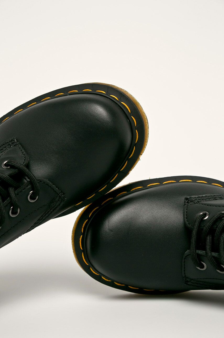 Dr. Martens bocanci de piele 1460 Nappa femei culoarea negru cu toc plat - Pled.ro