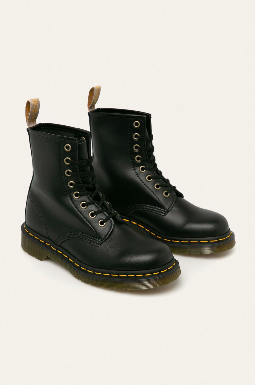 Dr. Martens bocanci Vegan 1460 femei culoarea negru cu toc plat - Pled.ro