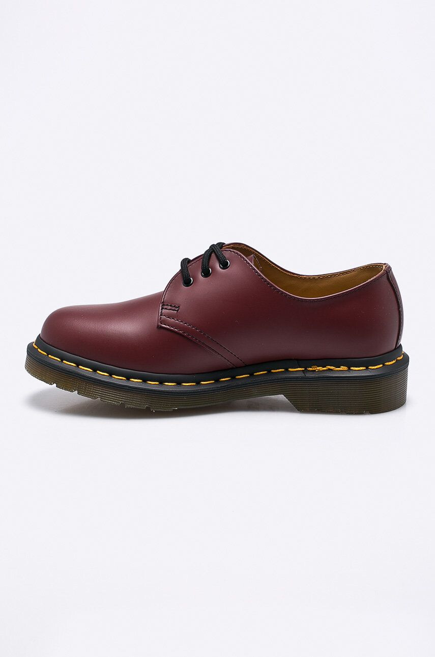 Dr. Martens pantofi de piele femei culoarea bordo cu toc plat 11838600.D-Cherry.Red - Pled.ro