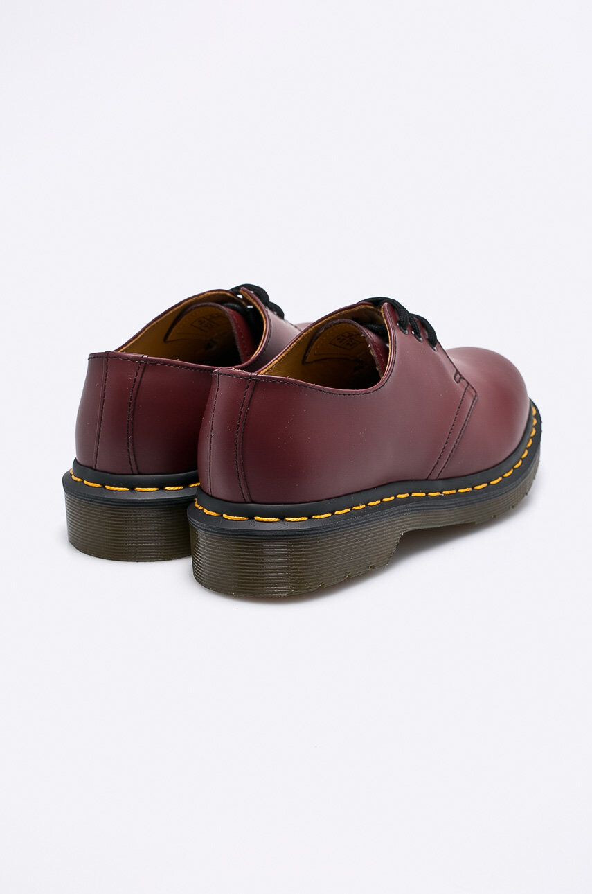 Dr. Martens pantofi de piele femei culoarea bordo cu toc plat 11838600.D-Cherry.Red - Pled.ro