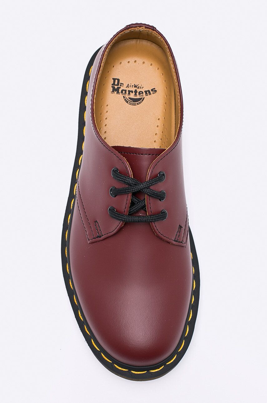 Dr. Martens pantofi de piele femei culoarea bordo cu toc plat 11838600.D-Cherry.Red - Pled.ro