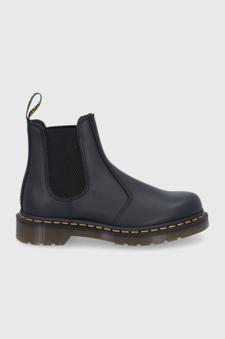 Dr. Martens Ghete Chelsea de piele 2976 femei culoarea negru cu toc plat - Pled.ro