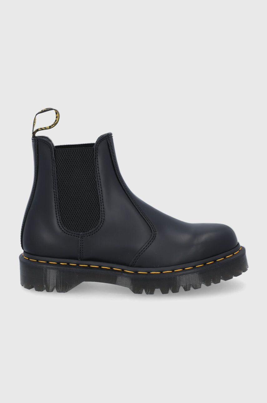 Dr. Martens ghete chelsea de piele 2976 Bex femei culoarea maro cu toc plat - Pled.ro