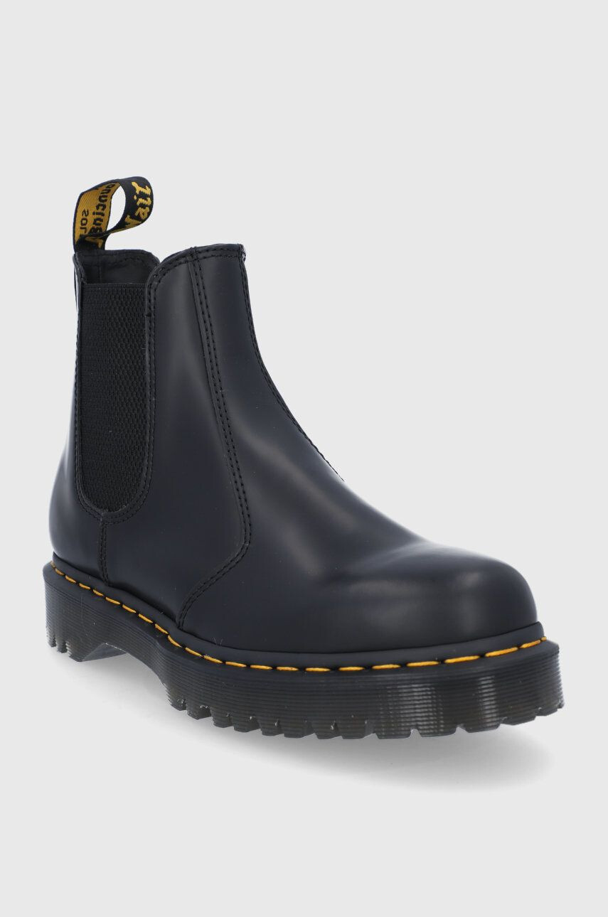 Dr. Martens ghete chelsea de piele 2976 Bex femei culoarea maro cu toc plat - Pled.ro