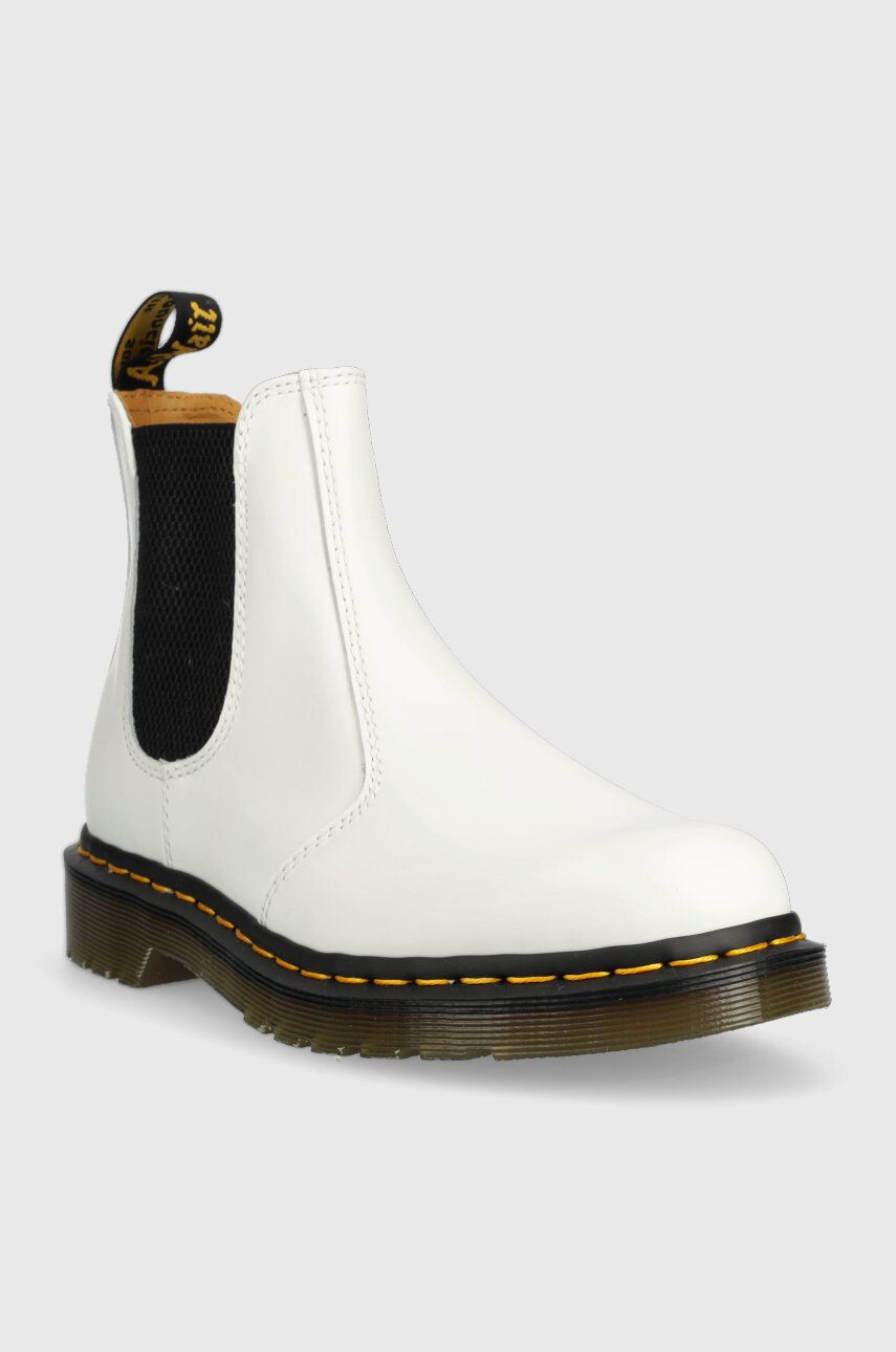 Dr. Martens ghete chelsea de piele 2976 YS femei culoarea alb cu platforma - Pled.ro