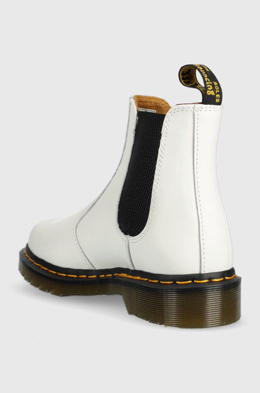 Dr. Martens ghete chelsea de piele 2976 YS femei culoarea alb cu platforma - Pled.ro