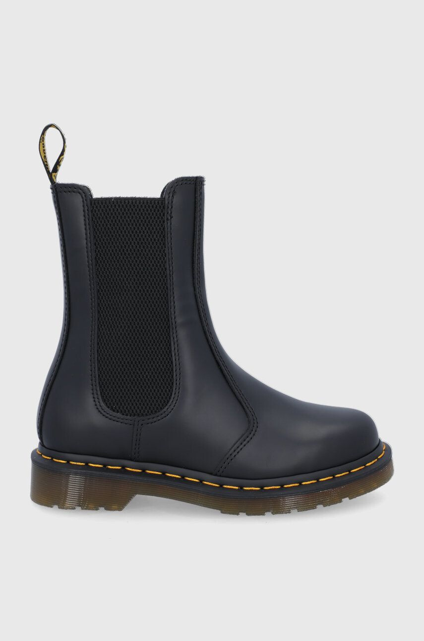 Dr. Martens Ghete Chelsea de piele femei culoarea negru cu toc plat - Pled.ro