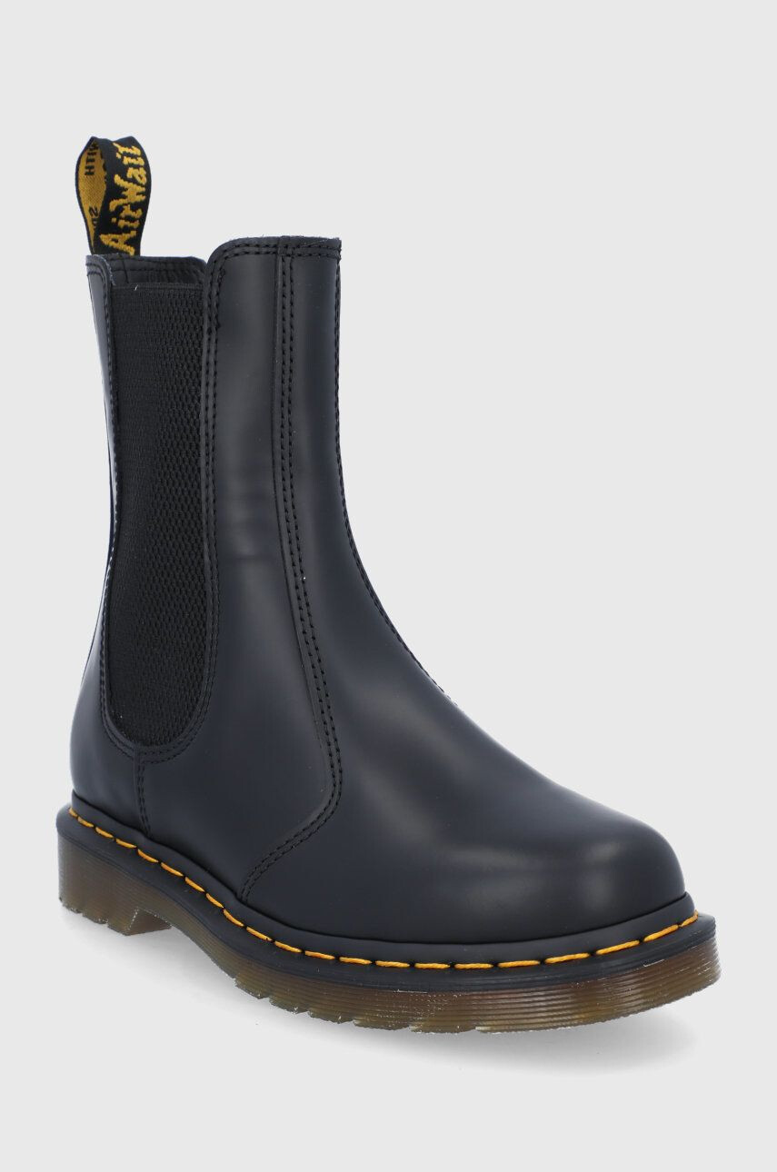 Dr. Martens Ghete Chelsea de piele femei culoarea negru cu toc plat - Pled.ro