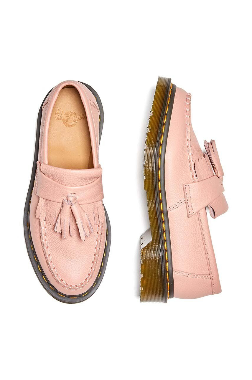 Dr. Martens mocasini de piele Adrian femei culoarea roz cu toc plat DM22760329 - Pled.ro