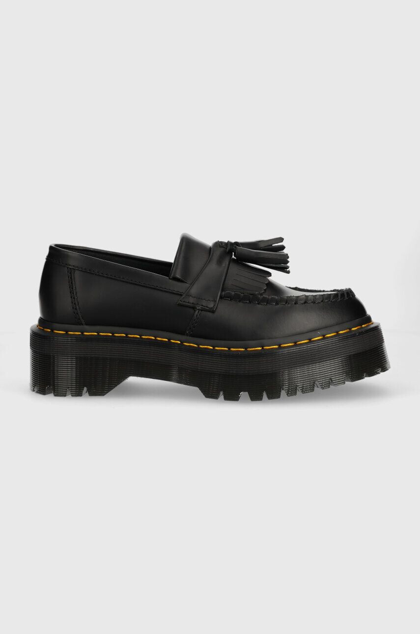 Dr. Martens mocasini de piele Adrian Quad femei culoarea negru cu platforma DM27989001 - Pled.ro