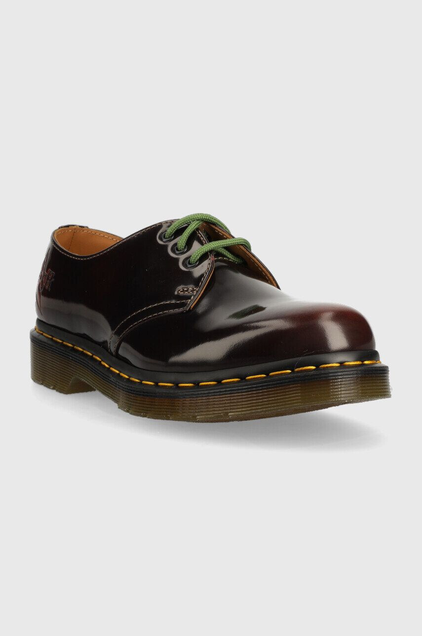 Dr. Martens pantofi de piele 1461 Arcadia X The Clash femei culoarea bordo cu platforma DM28001600-Burgundy - Pled.ro