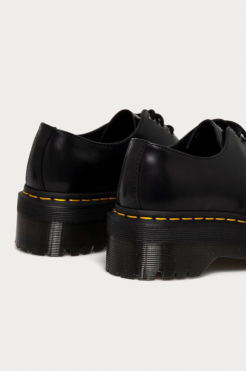 Dr. Martens pantofi de piele 1461 Quad femei culoarea negru cu platforma - Pled.ro