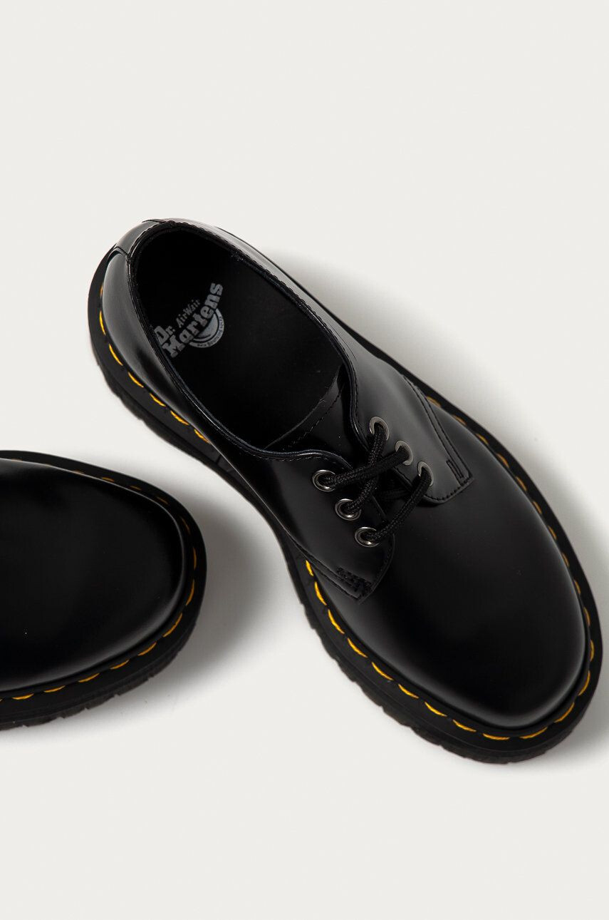 Dr. Martens pantofi de piele 1461 Quad femei culoarea negru cu platforma - Pled.ro