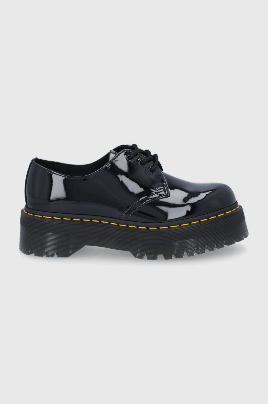 Dr. Martens Pantofi de piele 1461 Quad culoarea negru 26647001-Black.Pate - Pled.ro