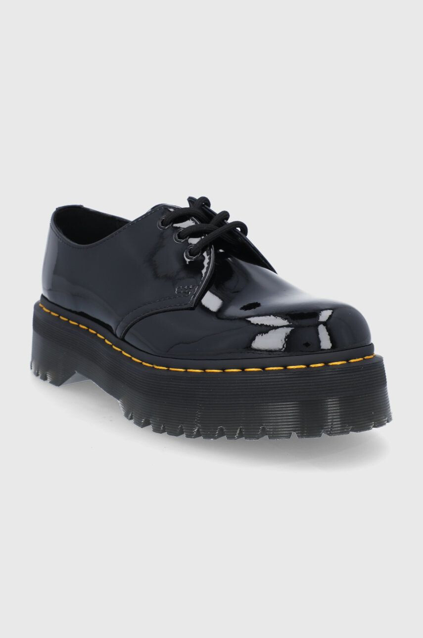 Dr. Martens Pantofi de piele 1461 Quad culoarea negru 26647001-Black.Pate - Pled.ro