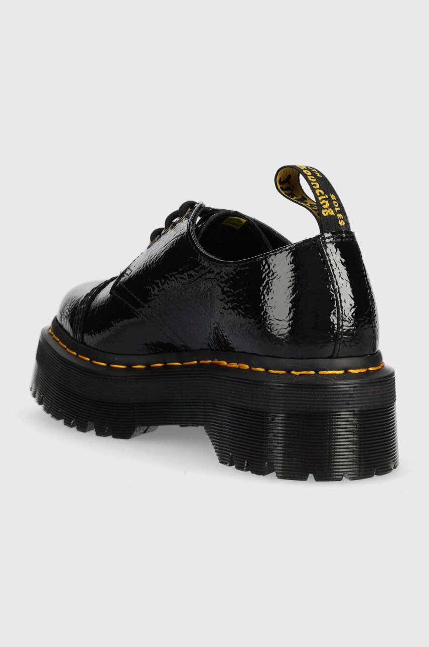 Dr. Martens pantofi de piele 1461 Quad Tc femei culoarea negru cu toc plat - Pled.ro