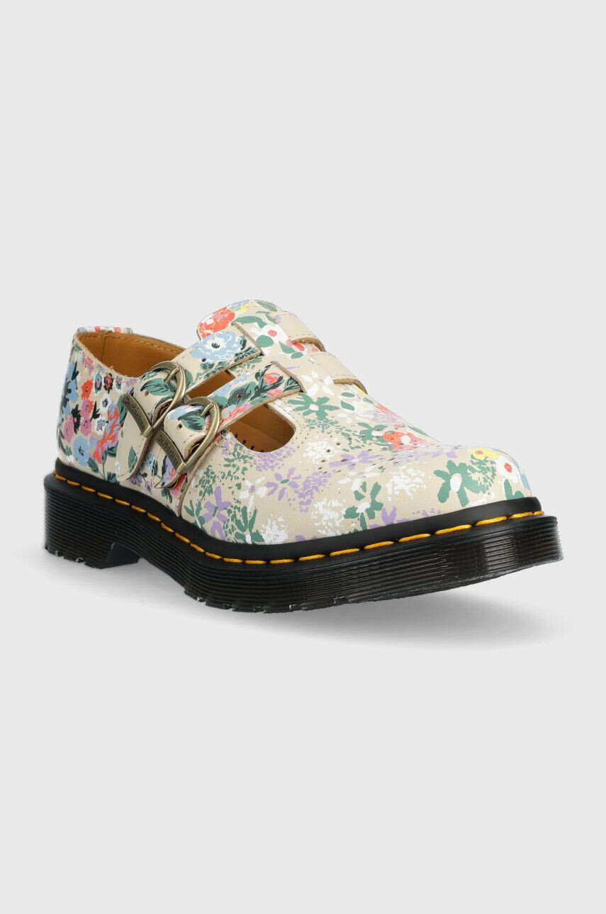 Dr. Martens pantofi de piele 8065 femei culoarea bej cu toc plat DM30793292 DM30793292-Parchment - Pled.ro