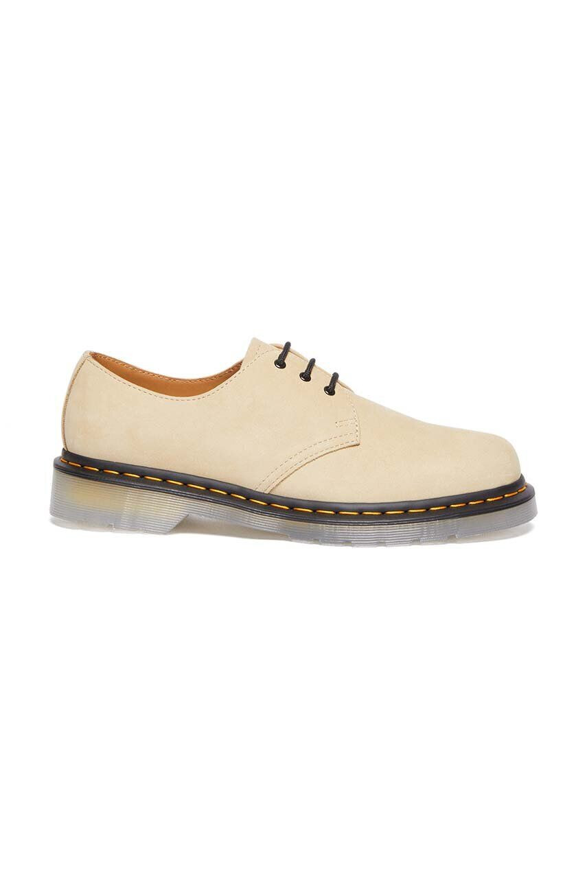 Dr. Martens pantofi de piele intoarsa 1461 ICED II femei culoarea bej cu toc plat DM30641505 - Pled.ro