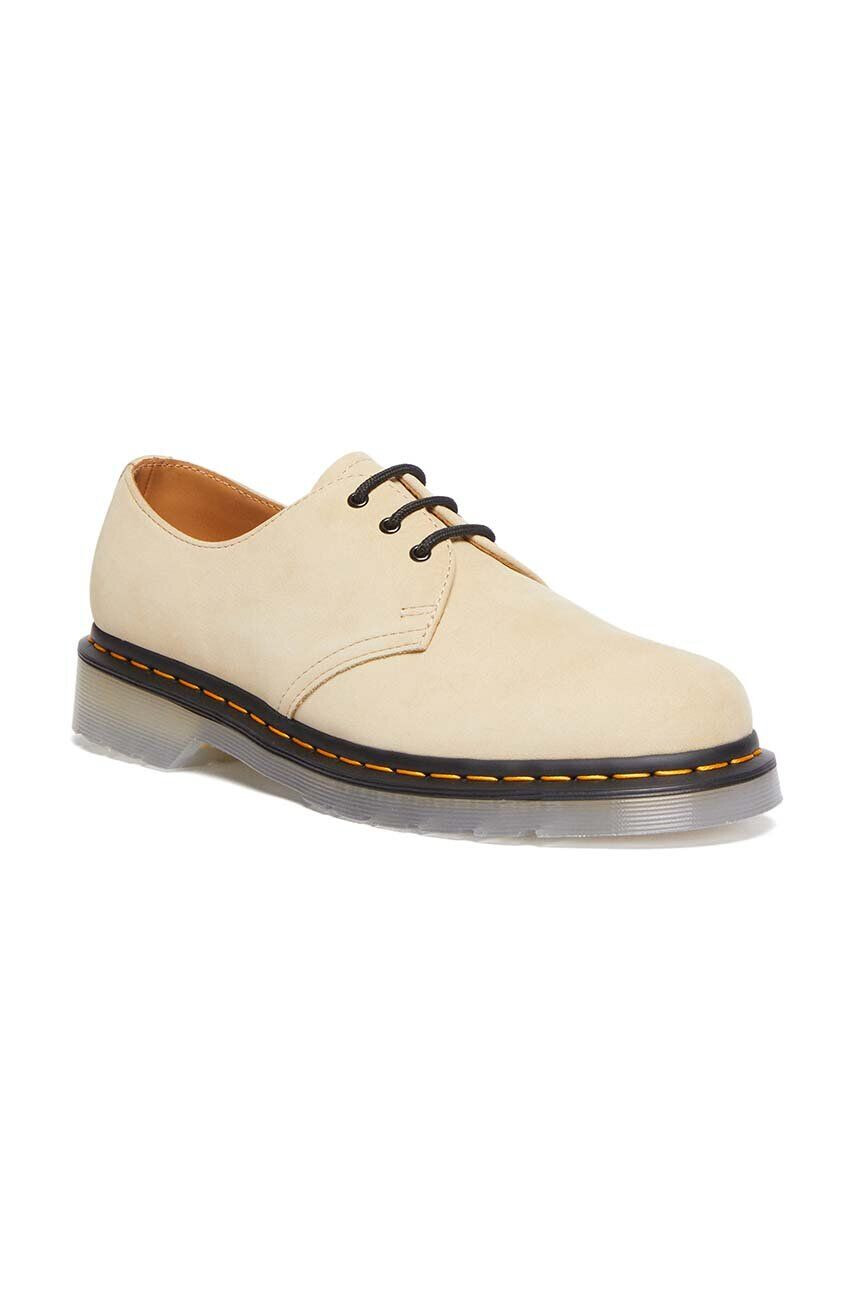 Dr. Martens pantofi de piele intoarsa 1461 ICED II femei culoarea bej cu toc plat DM30641505 - Pled.ro