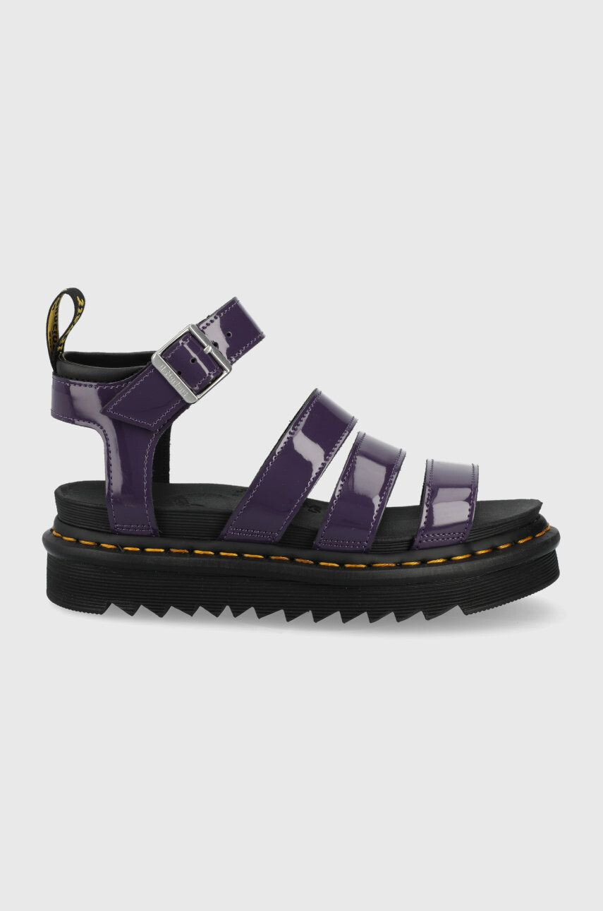 Dr. Martens sandale de piele femei culoarea violet cu platforma - Pled.ro