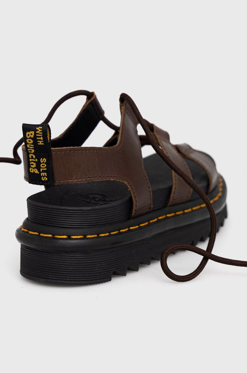 Dr. Martens sandale de piele femei culoarea maro cu platforma - Pled.ro