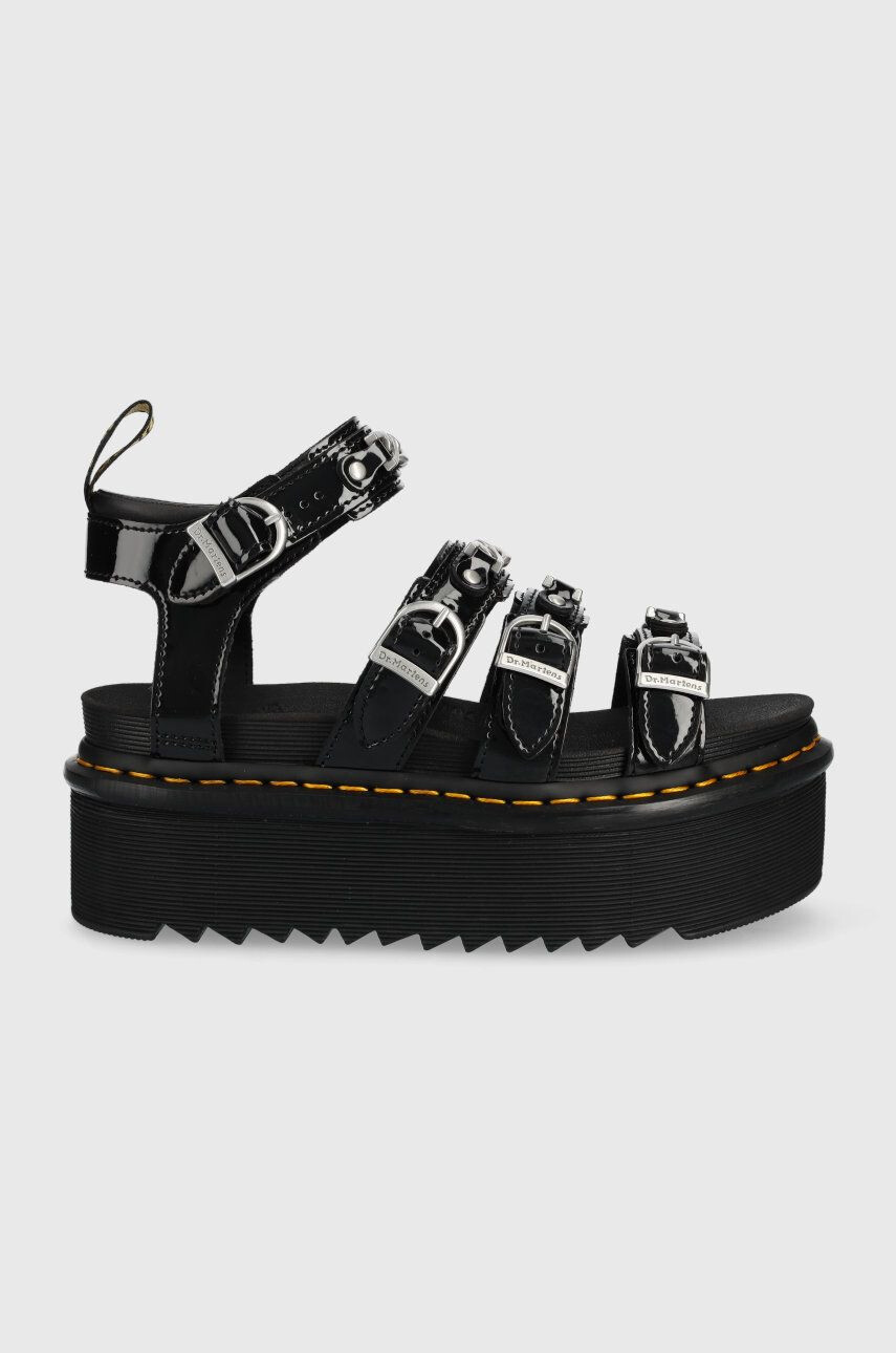 Dr. Martens sandale de piele femei culoarea negru cu platforma - Pled.ro