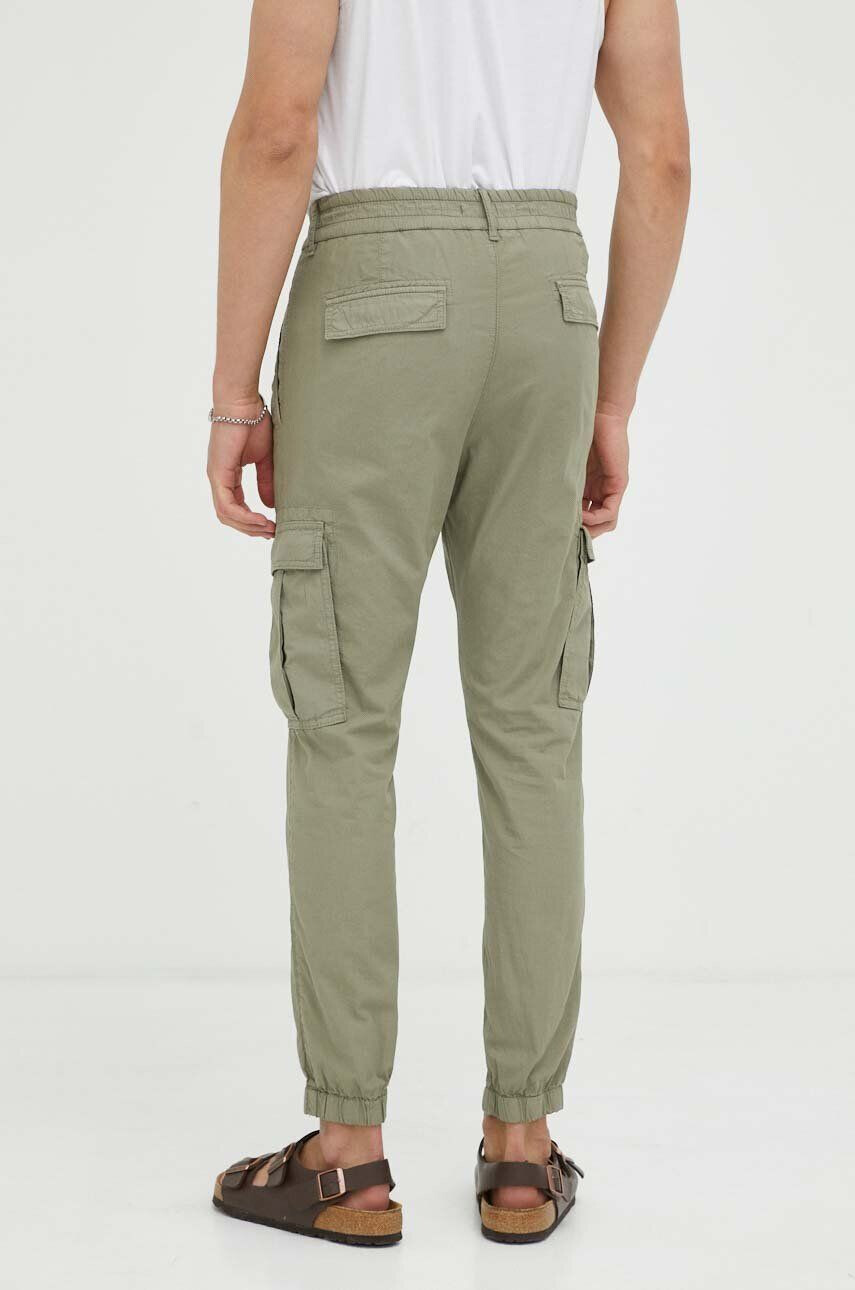 Drykorn pantaloni de bumbac culoarea verde cu fason cargo - Pled.ro