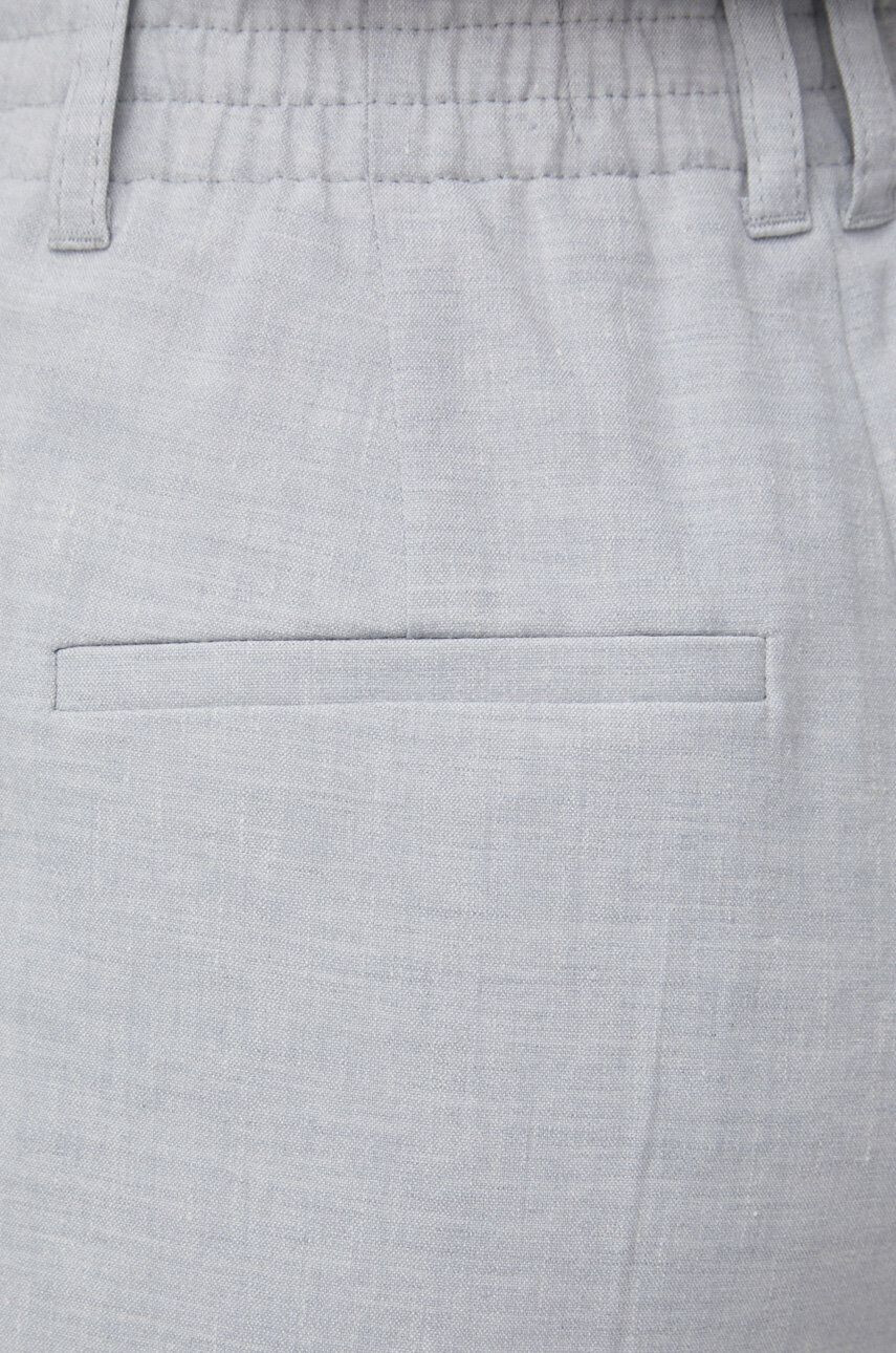 Drykorn pantaloni din in femei culoarea gri drept medium waist - Pled.ro