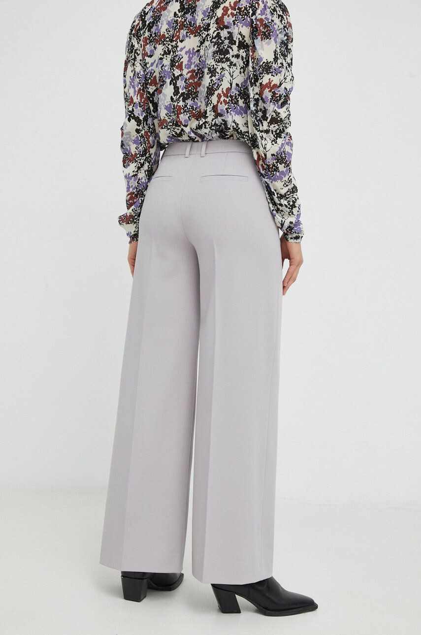 Drykorn pantaloni Grove femei culoarea violet lat high waist - Pled.ro