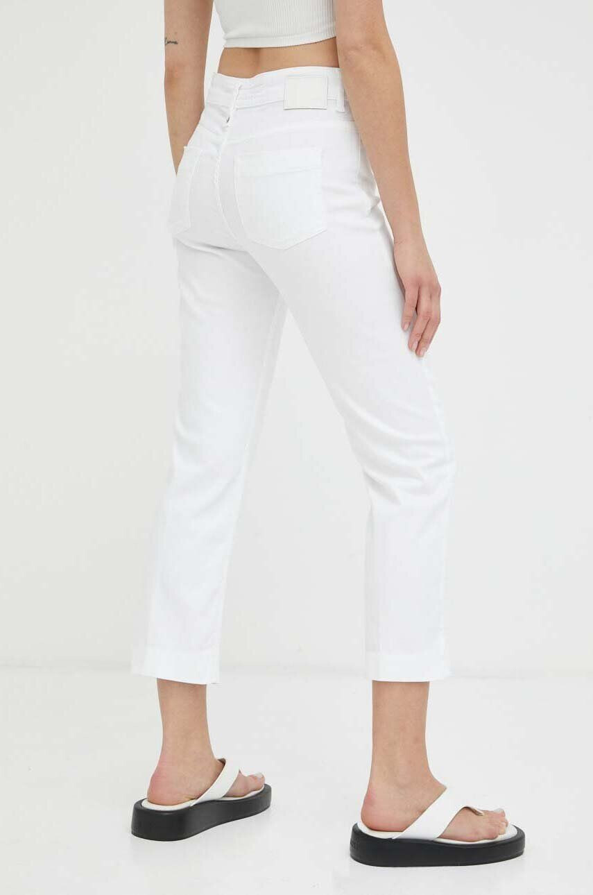 Drykorn pantaloni Speak femei culoarea alb mulata medium waist - Pled.ro