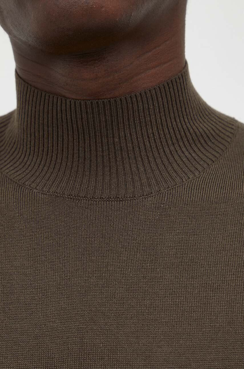 Drykorn pulover de lana barbati culoarea maro light cu turtleneck - Pled.ro