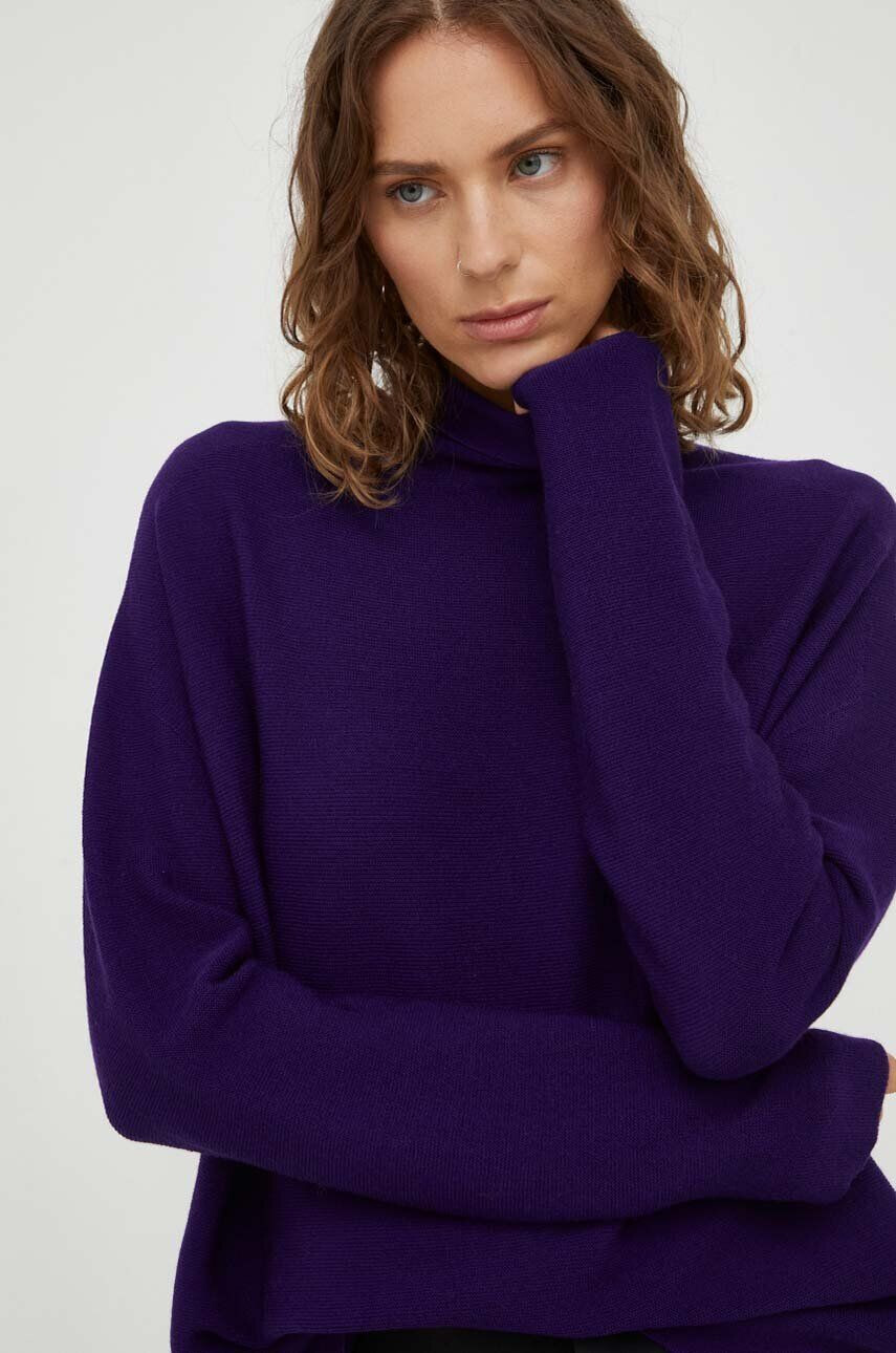 Drykorn pulover de lana femei culoarea violet light cu turtleneck - Pled.ro