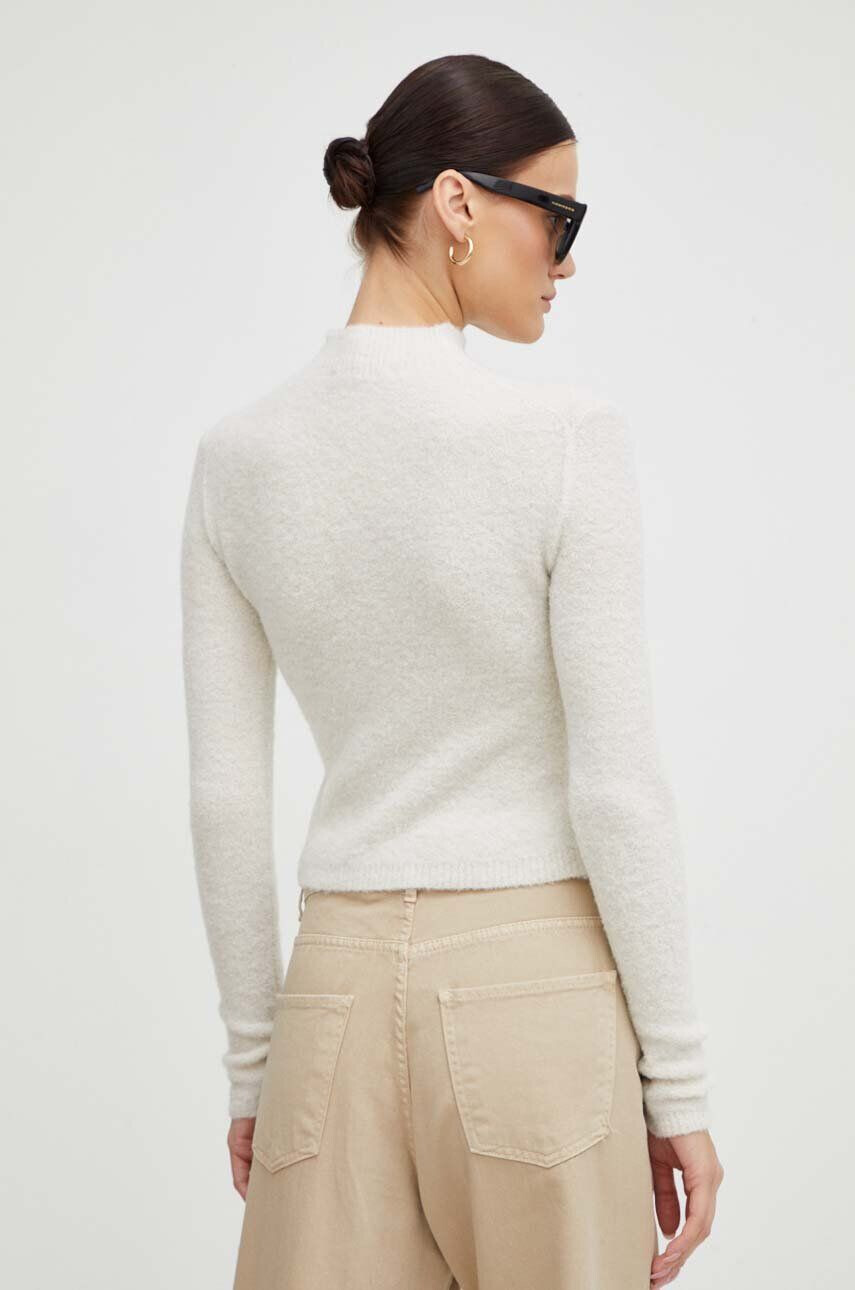 Drykorn pulover de lana femei culoarea bej cu turtleneck - Pled.ro