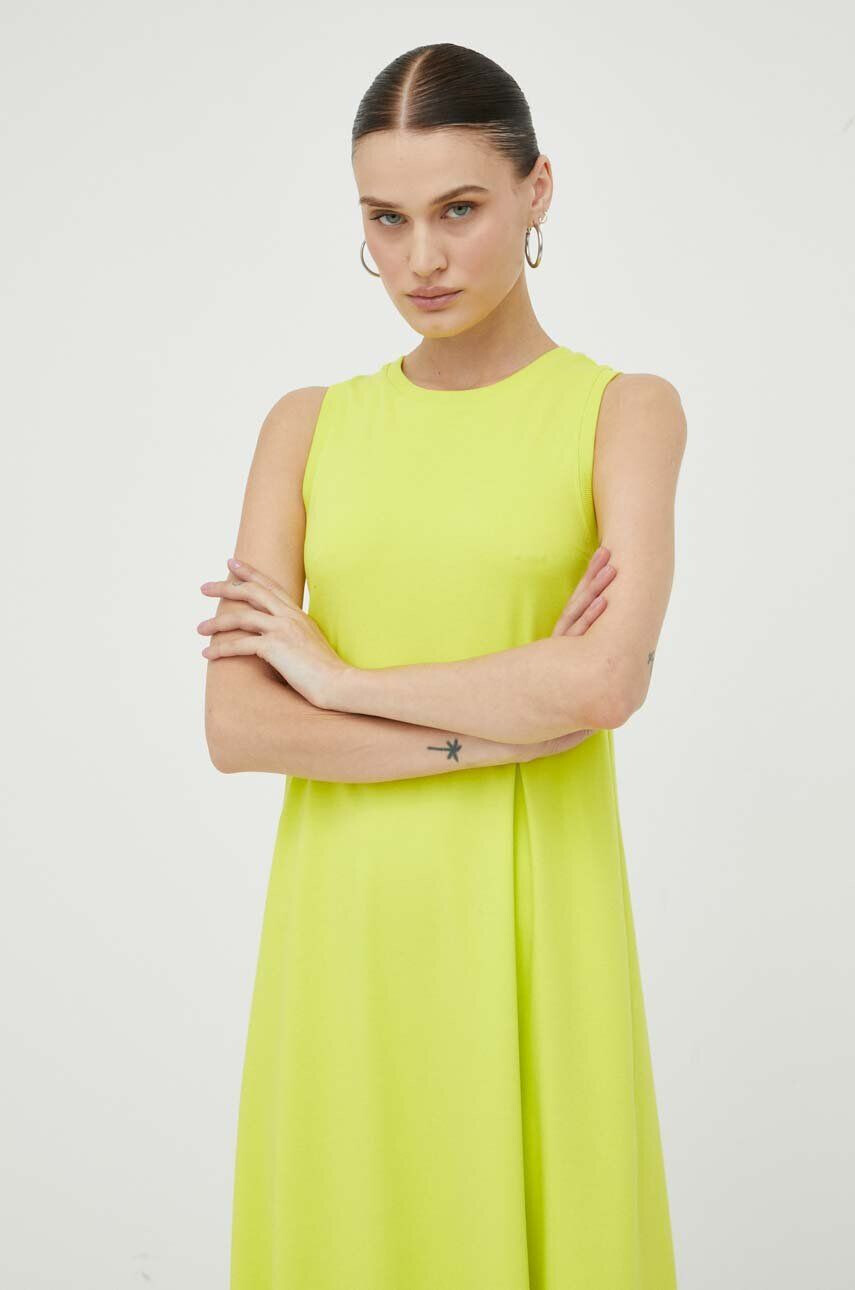 Drykorn rochie din bumbac culoarea verde maxi drept - Pled.ro