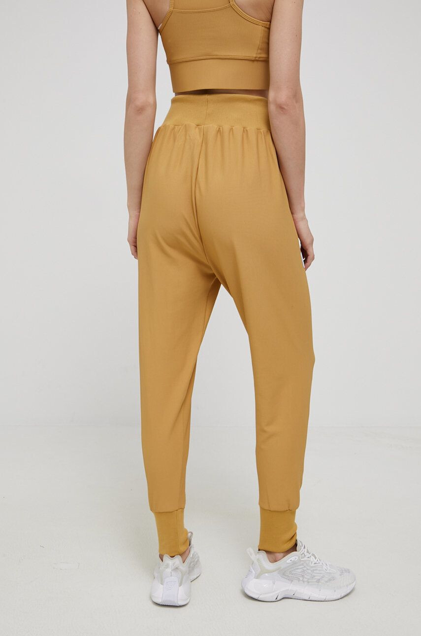 Eivy pantaloni femei culoarea galben neted - Pled.ro