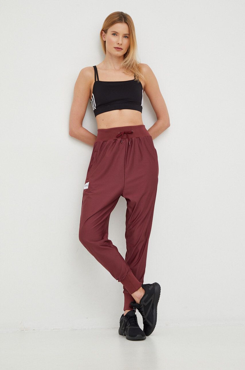 Eivy pantaloni de trening femei culoarea bordo cu imprimeu - Pled.ro