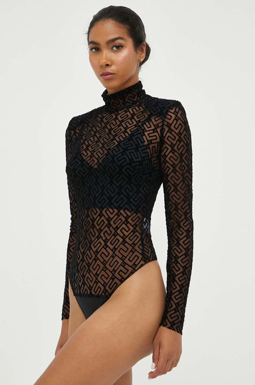 Elisabetta Franchi body femei culoarea negru cu turtleneck - Pled.ro