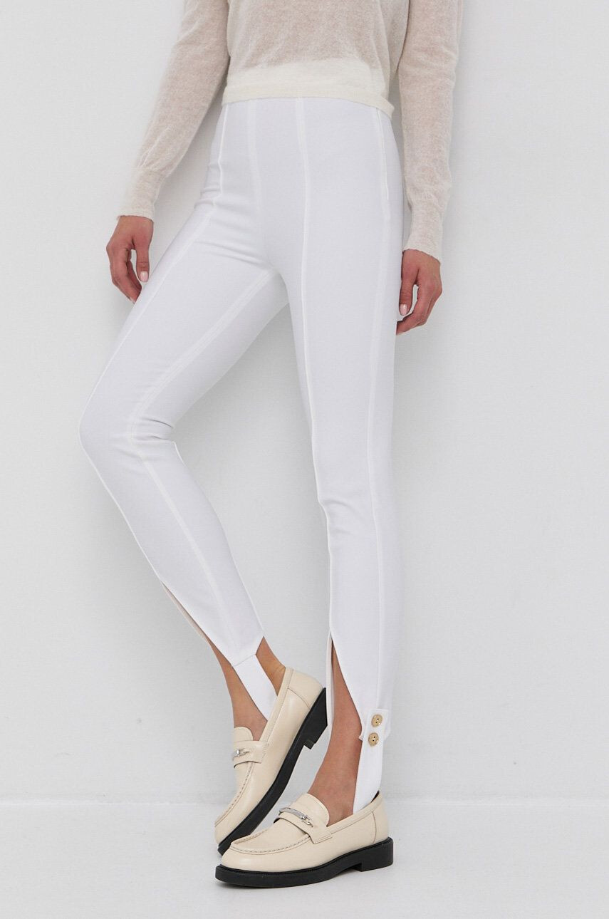 Elisabetta Franchi Pantaloni femei culoarea alb - Pled.ro