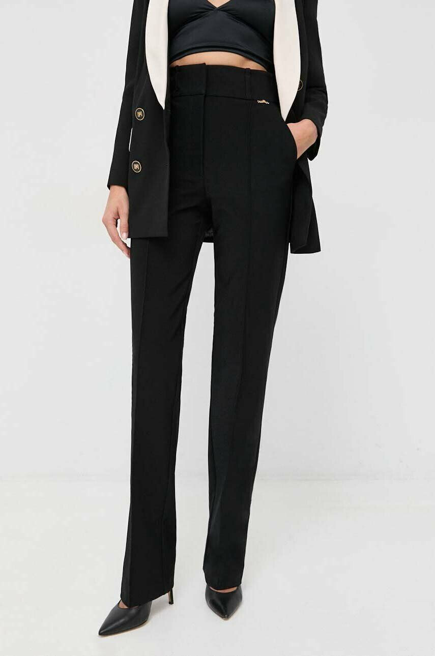 Elisabetta Franchi pantaloni femei culoarea negru drept high waist - Pled.ro