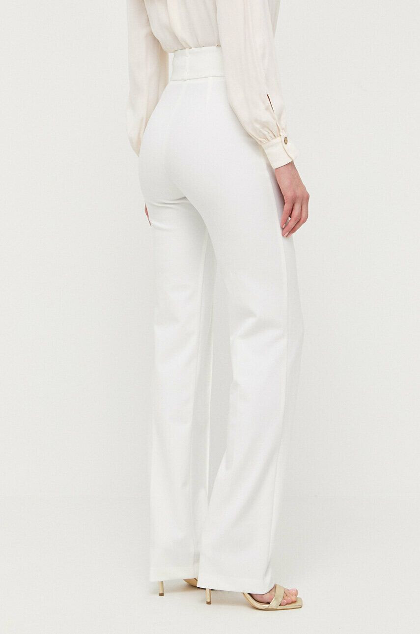 Elisabetta Franchi pantaloni femei culoarea alb drept high waist - Pled.ro